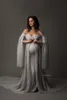 ベビーシャワージャージードレス妊娠ドレスのためにフィットしたマントを添えたマタニティポグラ