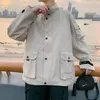 Vestes pour hommes 2022 automne couleur unie hommes veste fermeture éclair Harajuku Ropa Hombre vêtements surdimensionné décontracté Hip Hop homme manteau