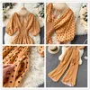 Kobiety Polka Dot Rompers Korean V Neck Backless Sleeve Sumpsuits Summer Chic Elastyczne Ruche Rompers 210715