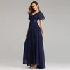 Evening Dresses Elegant V-Neck Ruffles Chiffon Formal Evening Gown Robe Vestidos De fiesta Dress for Party