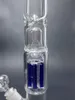 Blue Glass Water Bong Hookah Perc Percolator Oil DAB Riggar Rökpipor för tobakstillbehör