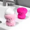 Facial Cleansing Brush Silicone Handheld Massager Cute Small Octopus Shape Face Scrubber for Deep Cleaning Gentle Exfoliating Skin Massage TX0059