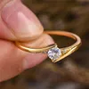 14K Gold Lab Moissanite Promise Ring 925 스털링 실버 약혼 결혼식 밴드 링 여성용 신부 파티 쥬얼리