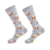 Men's Socks Men Autumn Winter Keep Warm Food Pattern Soft Casual Cotton Blend Daily Birthday Gift Elastic Funny Mid Calf Adults