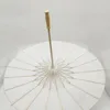 China Japan Paper Umbrella Traditional Parasol Bamboo Frame Wooden Handle Wedding Parasols White Artificial Umbrellas 40 60cm Diameter