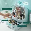 Cat Shape Transparent Makeup Organizer Cute Cosmetic Storage Box Student Desktop Girl Creative Beauty Dro 210922