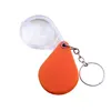 Mikroskop Fällbar Keychain Pocket Förstoringsglas 10x Färgglada Förstoringsglas Bärbara Mini Förstoringar Läser Smycken Loupe Små saker Lupa 1035