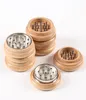 55 mm Hoge kwaliteit Rook Dry Herb Grinder Twee lagen WoodAly Metal Tobacco Grinders Magnetic Tractorable