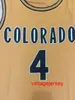 #4 Chauncey Billups Dolphins Colorado Buffaloes Retro College Basketbol Forması Dikişli İsim ve Numara Her Boyut