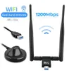 1200Mbps sem fio USB Network Card USB3.0 Faixa Dual 2.4G5.8G Receptor WiFi Adaptador de AC para Windows / Mac PC Antennas