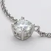 OEVAS Real 1 Color Moissanite Pendant Necklace 100% 925 Sterling Silver Sparkling Engagement Wedding Party Fine Jewelry