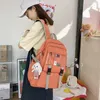 2021 Summer Large Capacity Fashion Girl Student Backpack Korean Nylon Waterproof Schoolbag Travel Computer Bag Casual Solid Y0804