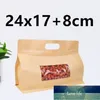 50pcs 3D Kraft Papier Fenêtre Pochettes D'emballage Portable Snack Sucre Maïs Épice Thé Épais Refermable Cadeau Sacs De Stockage Usine prix expert conception Qualité