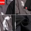 中国風Tシャツの男性面白いアニメ印刷O-ネックルーズブラックホワイトヒップホップコットンTシャツ男性夏のストリートウェアファッションティーG1222