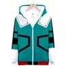 Jackets masculinos My My Hero Academia Hoodie Izuku Midoriya Shouto Todoroki Boku No Cosplay Costume 3D Autumn Hooded Zipper Jacket