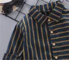 Baby Boy 0-4T New Autumn Cute Toddler Baby Boys Long Sleeve Striped Print Shirts Kids Tops Blouse Casual Blouse 788 V2