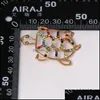 Studörhängen smycken mode vintage colorf rhinstone sköldpadda S419 Drop Delivery 2021 QLAH5