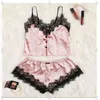 Розовые летние женщины сексуальное женское белье полуночное сексуальное соблазнение кружева пижамы наборы 211203