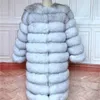 Naturlig Real Fur Coat Vinter Kvinnor Lång stil Äkta Jacka Kvinna Quali-1ty 100% Overcoats-Jaon 211018