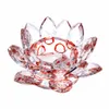 Várias cores 110mm cristal lotus artesanato vidro titular de velas miniaturas mesa de papel de peso ornamentos de presente decoração de presente acessórios