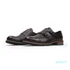 Wholesale-Dress Shoes Men Slip On Genuine Leather Formal Oxford Wedding Party Social Monk Strap