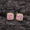 Oorbel UWIN vierkante zirkonia roze oorbellen vrouwen bling micro verharde kubieke zirkoon mode-sieraden cadeau