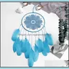 Arts And Crafts Arts & Gifts Home Garden Black Dreamcatcher Handmade Wind Chimes Room Diy Hanging Pendant Feather Bead Dream Catcher Wall A