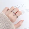 Women's Net Red Chic Jane Cool Korean Style Open Index Finger Joint Accessories Pin 925 Sterling Silver Ring CT4U252Y