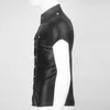 Mannen T-shirts Mannen Sexy Wetlook Latex Knop Zachte Faux PU Lederen Shirt Tops Clubwear Fetish Punk Lingerie Bodysuit Shirts219z