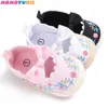 Princess embroidery bow First walkers baby Toddler Cotton fabric Baby moccasins girls Mary jane Hard sole Shoes 210713