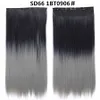 Ombre Synthetic Clip in Hair Extensions One Pieces 5Clips 22Inch Ponytails Straight Hairpieces For Women