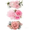 3 pièces / ensembles de coiffure de fleur de simulation rose Party Favor épingle à cheveux polyvalente de princesse épingles à cheveux naturelles et belles épingles à cheveux T9I001324