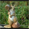 Decoratieve objecten Figurines Aents Decor Gardenquirrel Dierlijke beeldjes Miniaturen Fairy Garden Ornamenten Home Decoratie vrienden Bonsai D