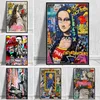 Mona Lisa (Mona Lisa) Graffiti Wall Art on A Funny Canvas on The Wall Painting Artistic Pictures for Living Room Home Decoration