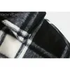 Giacca a camicia scozzese vintage Cotes Cappotto di lana Donna Lungo allentato Streetwear Overszie Taglie forti Capispalla 210604