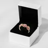 Fleur de marguerite rose avec bague de bande en pierre de zircone cubique Fit p Jewelry Engagement Mariage Lovers Fashion Ring For Women6706980