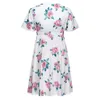 Mutterschaft Kleider Frauen Sommer Casual Kurzarm Schwangere Mutterschaft V-ausschnitt Kleid Blume Mutterschaft Schwangerschaft Kleidung #520 Y0924