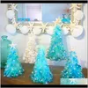 Festivo Festa Suprimentos Jardim Safira Azul Mini Artificial Decorações de Árvore de Natal para Drop Home ENTREGA 2021 CKDVM