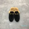 Luxury-Designer Mules Women Fur Slippers Winter Outdoor Fashion Flat Mule Ladies Loafers Womens FW Slides Princetown Suede Embroidery