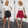 Summer women mini skirts Casual dots two layer ruffles black for female sweet girls short A-line pleated 210524