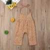 Summer Girls Romper Baby Sleeveless Sling One-piece Yellow Dotted Fashion Floral Rompers Jumpsuits Kids Clothing HH423JY3