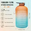 زجاجة ماء كبيرة 3.78L BPA شاكر مجاني مع علامة الوقت HANDLESTRAW في الهواء الطلق لياقة البدنية تدريب زجاجات الرياضة