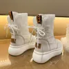 부츠 여자 면화 신발 2021 한국 패션 겨울 눈 중간 튜브 레저 방수 안티 스틱 두꺼운 따뜻함