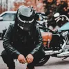 Soman Black Predator Full Face Helmet Retro Ironman Motorcycle Street Gear Dot ECE aprobado Casco Moto
