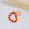 Venta directa de fábrica, pulsera de cuentas de madera de béisbol con cuentas, virutas de madera con personalidad, se pueden grabar multicolor opcional