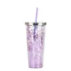 Glitter Water Cup Grote Capaciteit 24oz Straight Plastic Fashion Tumbler met Stro Summer Party Volwassen Cups Zee Shipping CCD8008