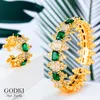 Brincos de colar Definir Godki Luxury Geometry Bangle Sets Fashion Dubai White Bridal Jóias para mulheres Casamento Brincos para como Mulheres