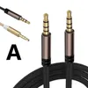 Cable auxiliar de 4 polos de nailon trenzado para auriculares, Cables de Audio de 1M/2M, conector de 3,5 MM para Samsung, Huawei, Xiaomi, teléfonos inteligentes, altavoz de ordenador, auriculares para coche
