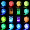 Lumières de piscine colorées 13LEDs 16 couleurs RF Remote LED Submersible Light IP68 Lampes de décoration sous-marines étanches avec ventouses Magent