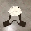 Moda roupas para animais de estimação macacão bodysuit carta impressão animais de estimação falso duas roupas outono teddy bulldog cão apparel210u